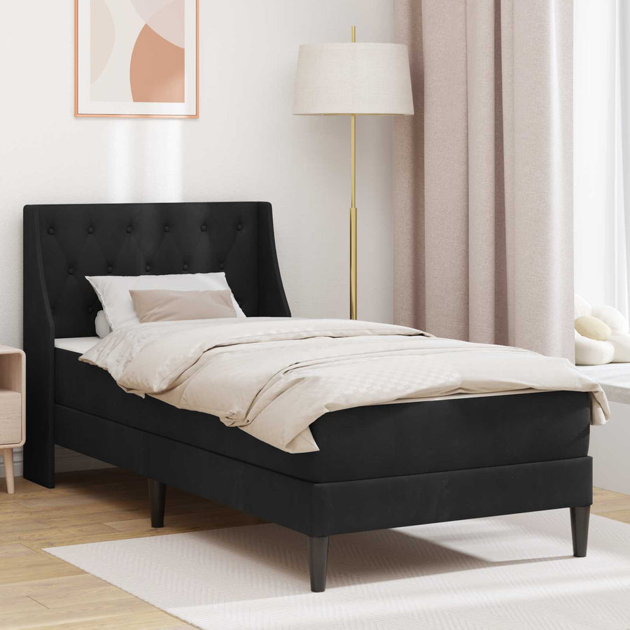 Bedframe met matras Wandgemonteerd 2 pcs Zwart Fluweel