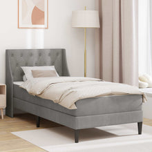Bedframe met matras Lichtgrijs 100 x 200 cm Fluweel
