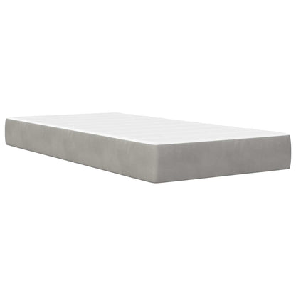 Bedframe met matras Lichtgrijs 100 x 200 cm Fluweel