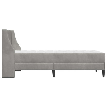 Bedframe met matras Lichtgrijs 100 x 200 cm Fluweel