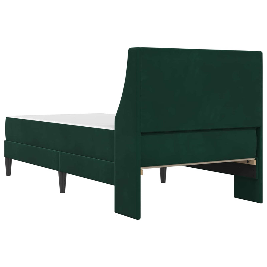 Bedframe met matras Wandgemonteerd 2 pcs Donkergroen Fluweel