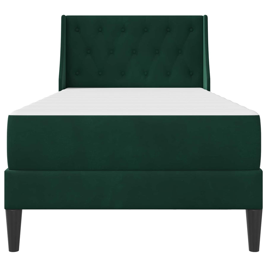 Bedframe met matras Wandgemonteerd 2 pcs Donkergroen Fluweel
