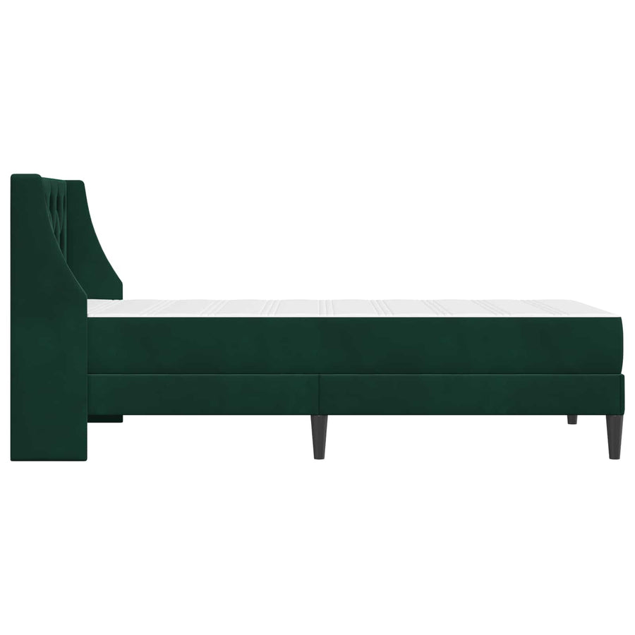 Bedframe met matras Wandgemonteerd 2 pcs Donkergroen Fluweel