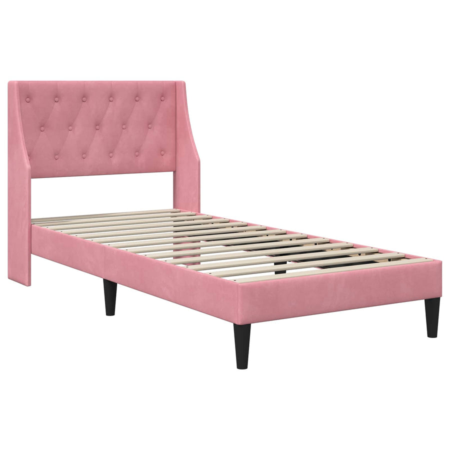 Bedframe met matras Wandgemonteerd 2 pcs Roze Fluweel