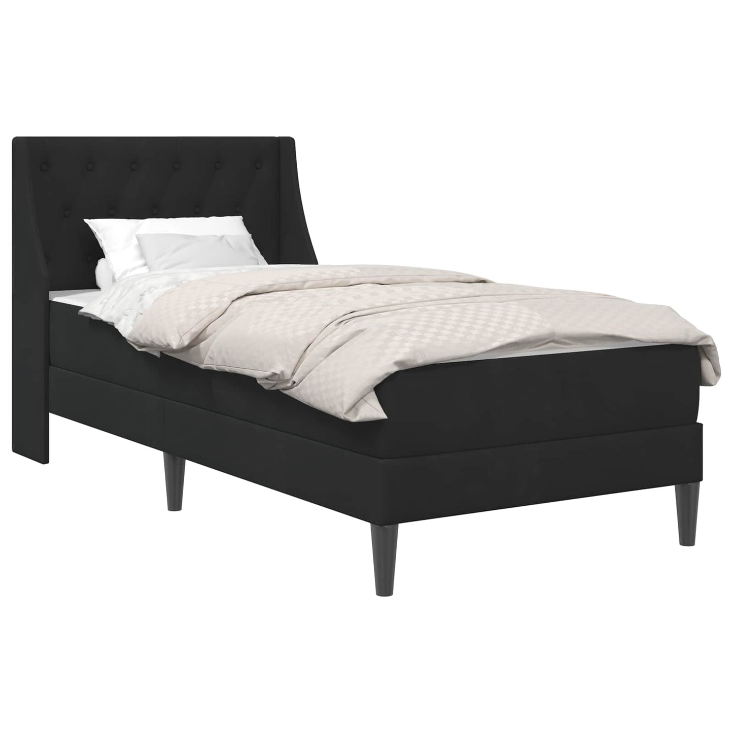 Bedframe met matras Wandgemonteerd 2 pcs Zwart Fluweel