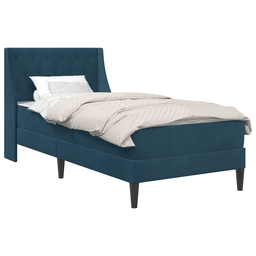 Bedframe met matras Wandgemonteerd 2 pcs Blauw Fluweel