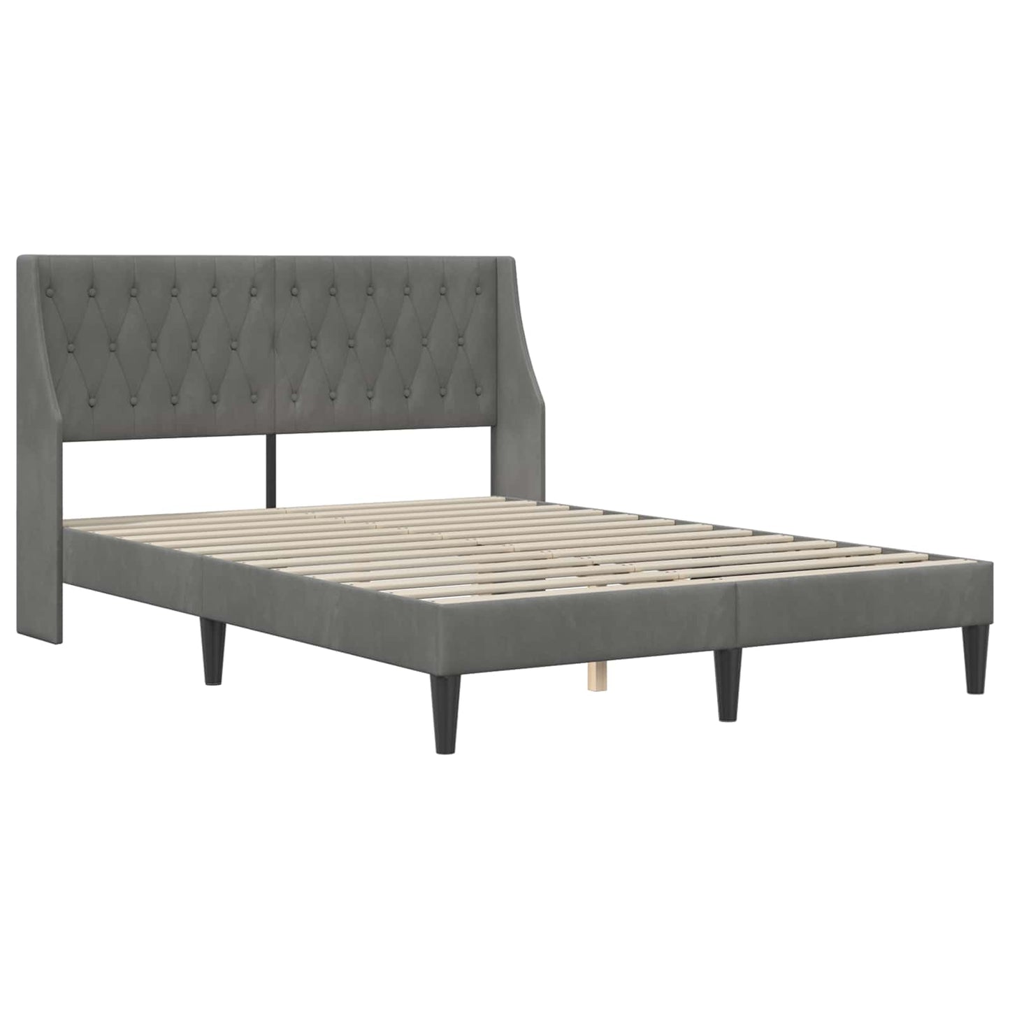 Bedframe met matras Wandgemonteerd 2 pcs Donkergrijs Fluweel