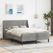 Bedframe met matras met matras Lichtgrijs 140 x 190 cm Fluweel