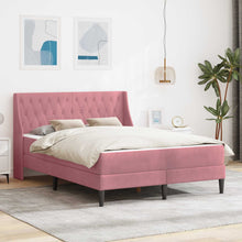 Bedframe met matras met matras Roze 140 x 190 cm Fluweel
