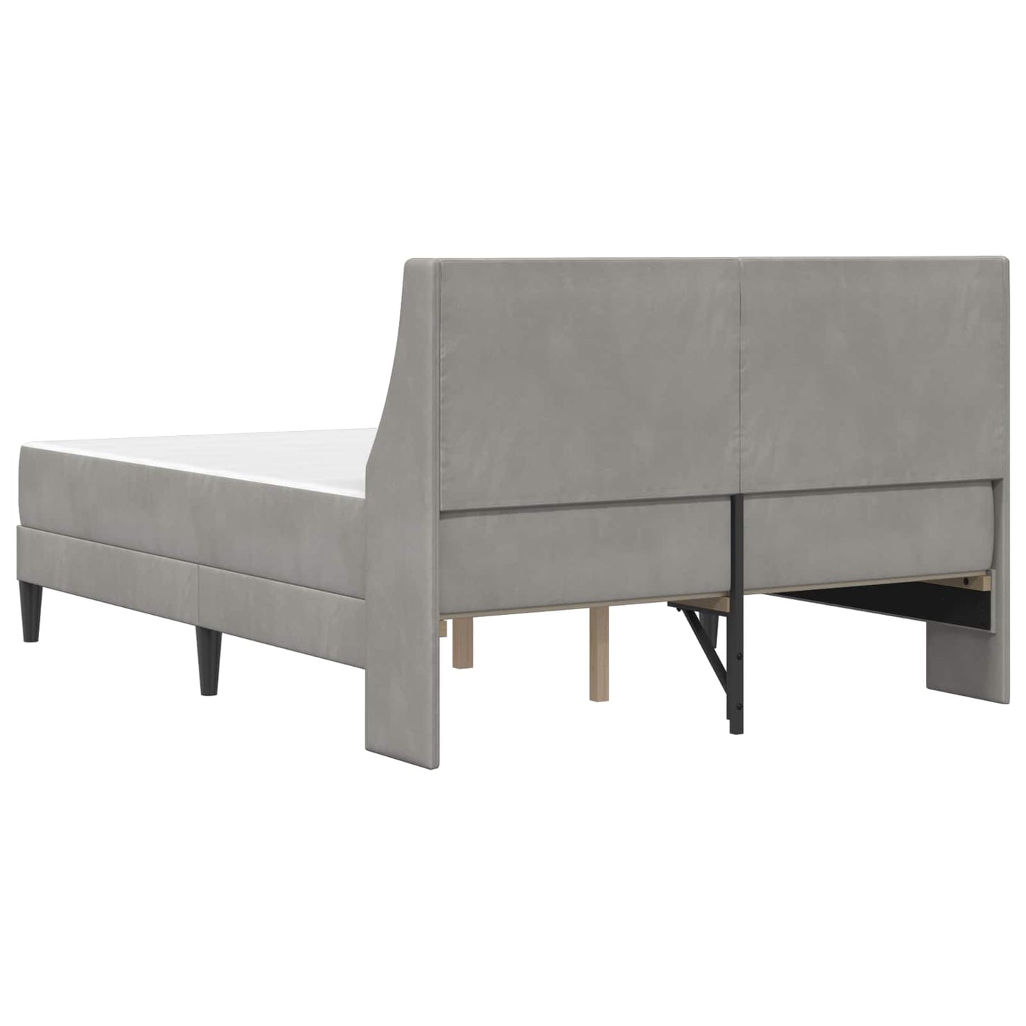 Bedframe met matras Wandgemonteerd 2 pcs Lichtgrijs Fluweel