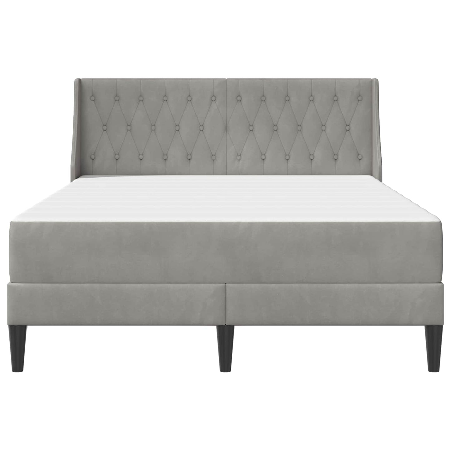 Bedframe met matras Wandgemonteerd 2 pcs Lichtgrijs Fluweel