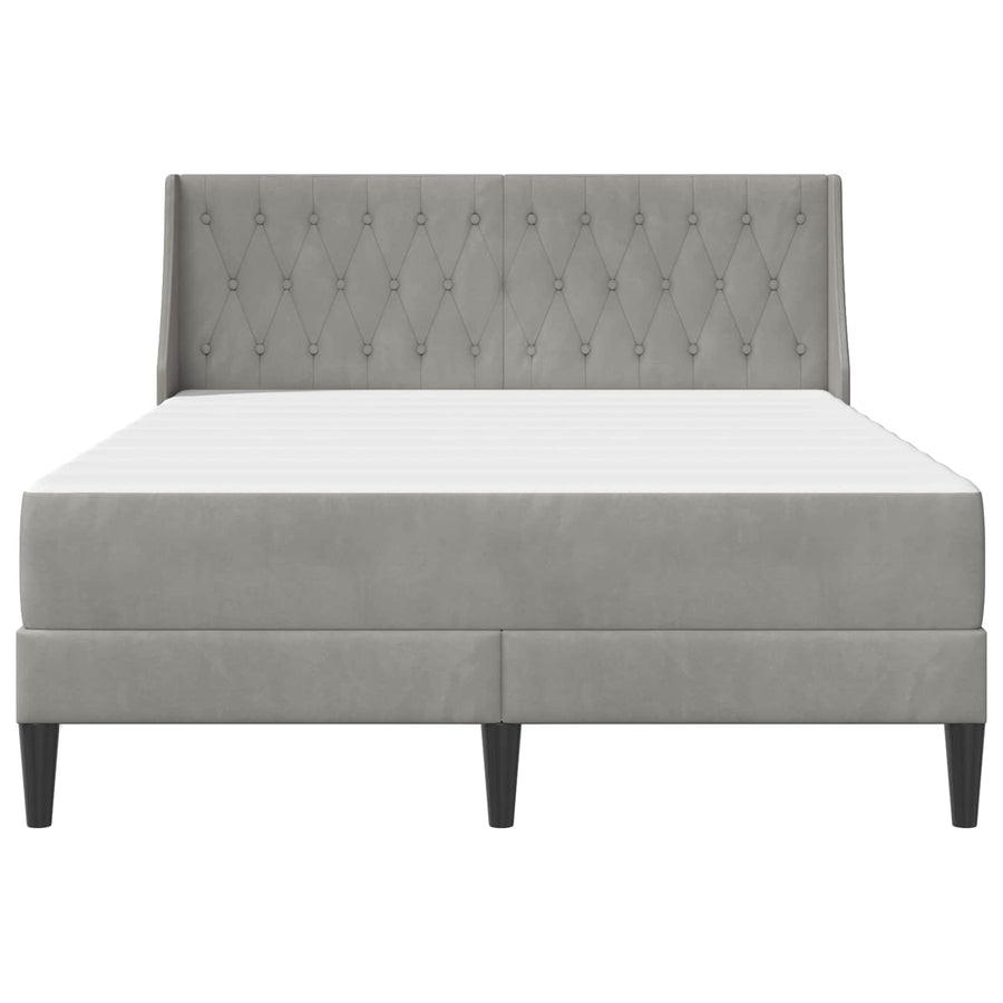 Bedframe met matras Wandgemonteerd 2 pcs Lichtgrijs Fluweel