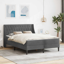 Bedframe met matras Wandgemonteerd 2 pcs Donkergrijs Fluweel