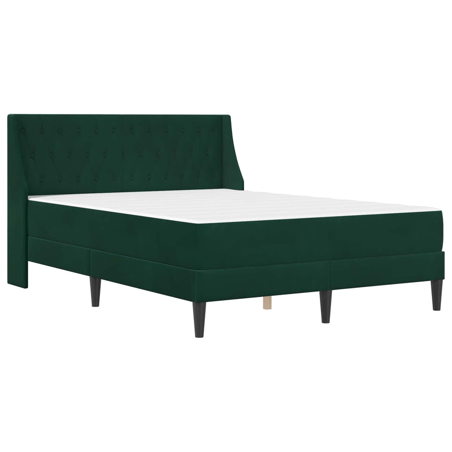 Bedframe met matras Wandgemonteerd 2 pcs Donkergroen Fluweel