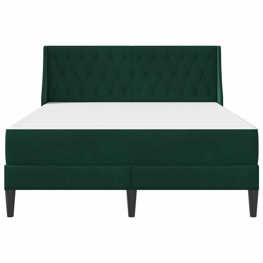 Bedframe met matras Wandgemonteerd 2 pcs Donkergroen Fluweel