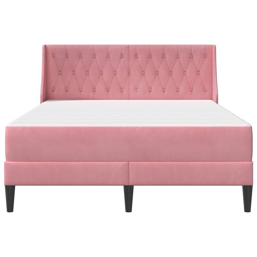 Bedframe met matras Wandgemonteerd 2 pcs Roze Fluweel