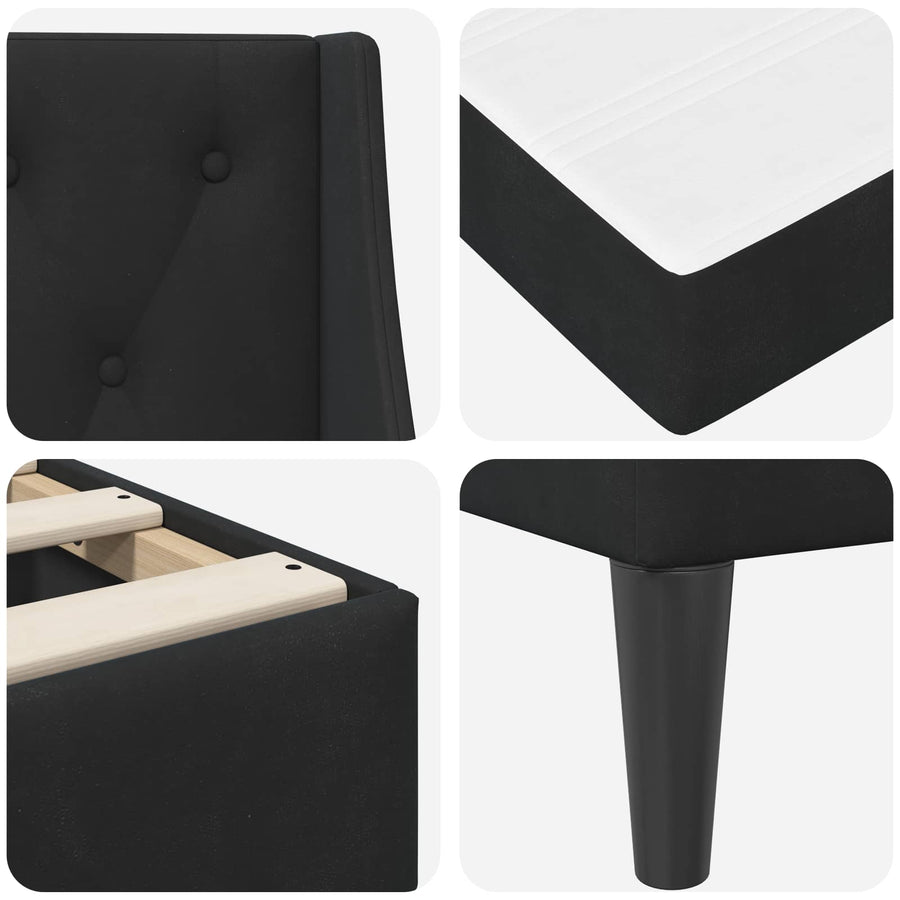 Bedframe met matras Wandgemonteerd 2 pcs Zwart Fluweel