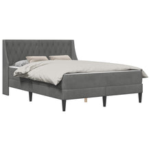 Bedframe met matras Wandgemonteerd 2 pcs Donkergrijs Fluweel