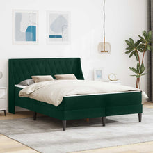 Bedframe met matras Wandgemonteerd 2 pcs Donkergroen Fluweel