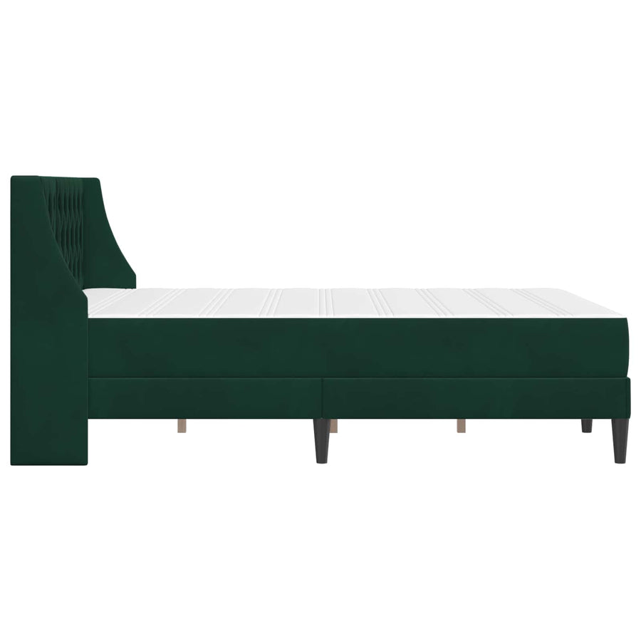 Bedframe met matras Wandgemonteerd 2 pcs Donkergroen Fluweel
