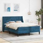 Bedframe met matras 202x164x96 cm blauw fluweel