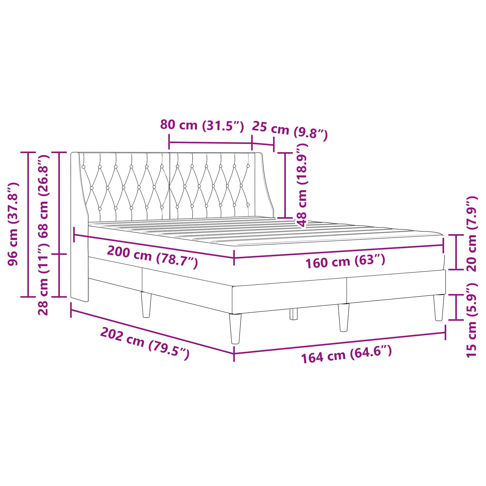 Bedframe met matras Wandgemonteerd 2 pcs Blauw Fluweel