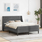 Bedframe 202x184x96 cm donkergrijs fluweel met matras
