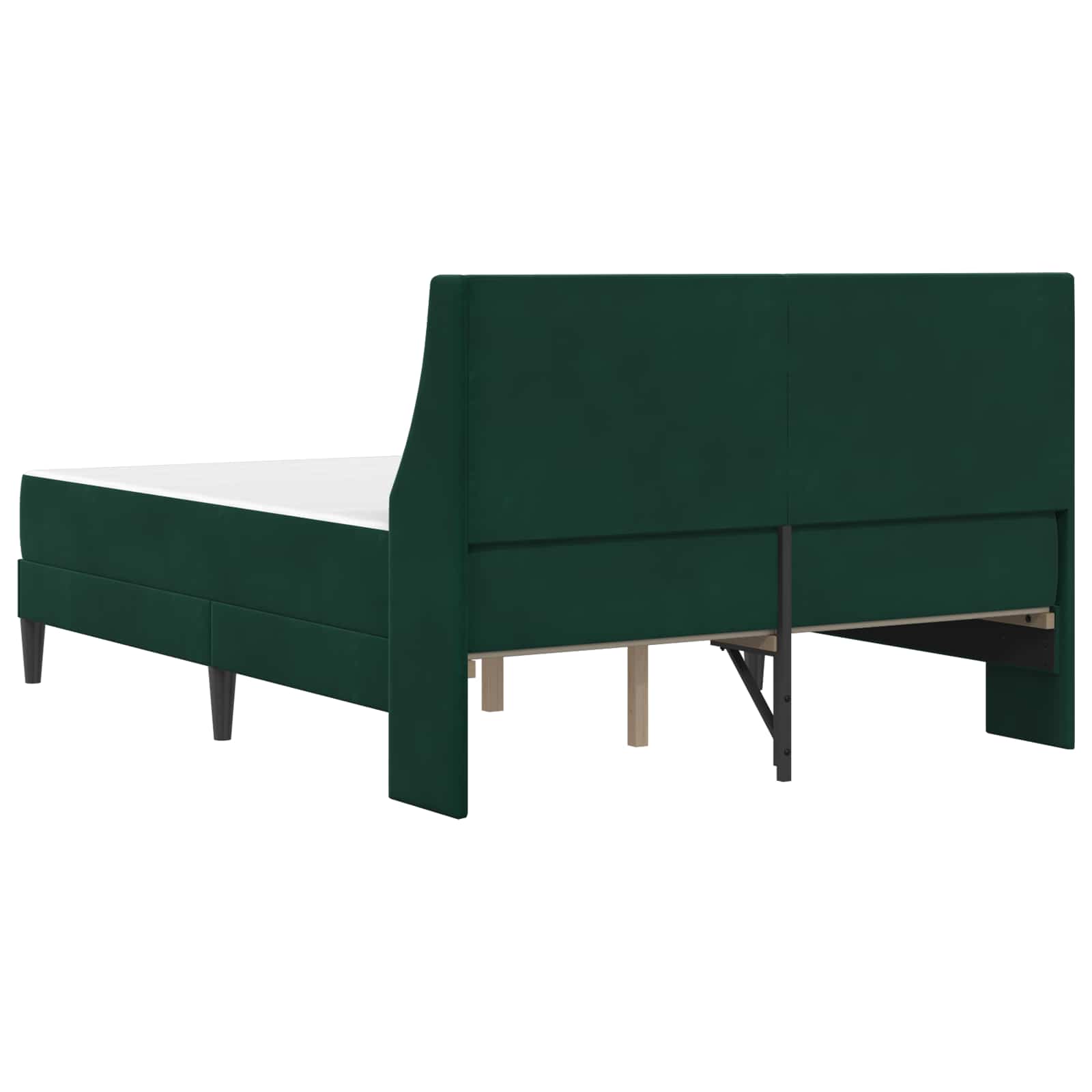 Bedframe met matras Wandgemonteerd 2 pcs Donkergroen Fluweel