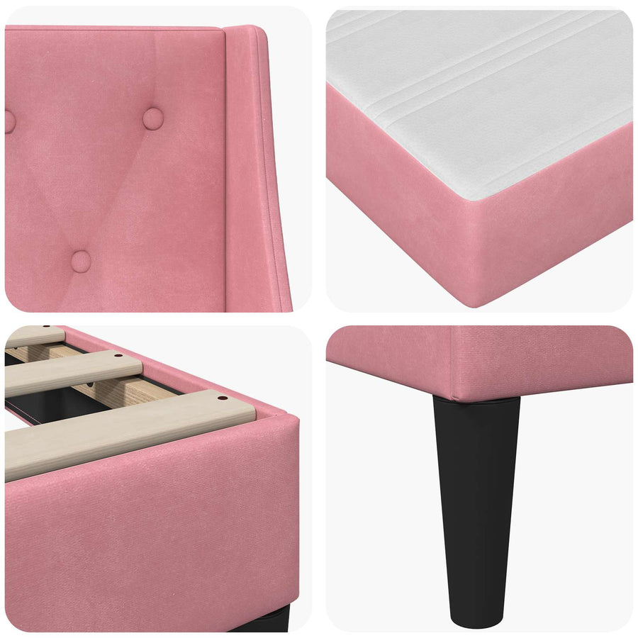 Bedframe met matras Wandgemonteerd 2 pcs Roze Fluweel