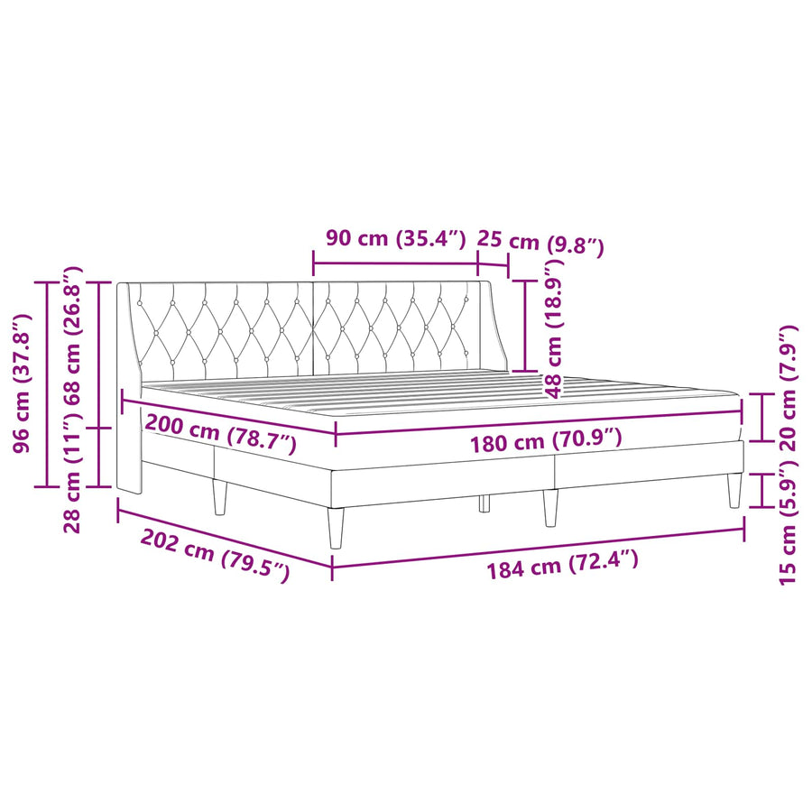 Bedframe met matras Wandgemonteerd 2 pcs Zwart Fluweel