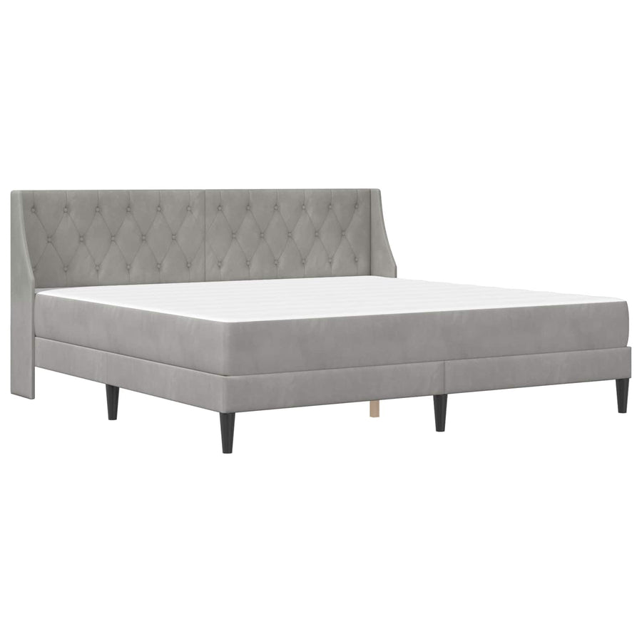 Bedframe met matras Wandgemonteerd 2 pcs Lichtgrijs Fluweel