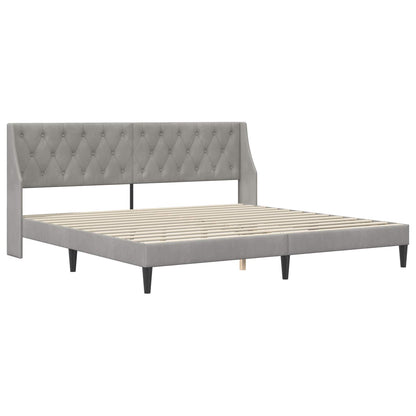 Bedframe met matras Wandgemonteerd 2 pcs Lichtgrijs Fluweel