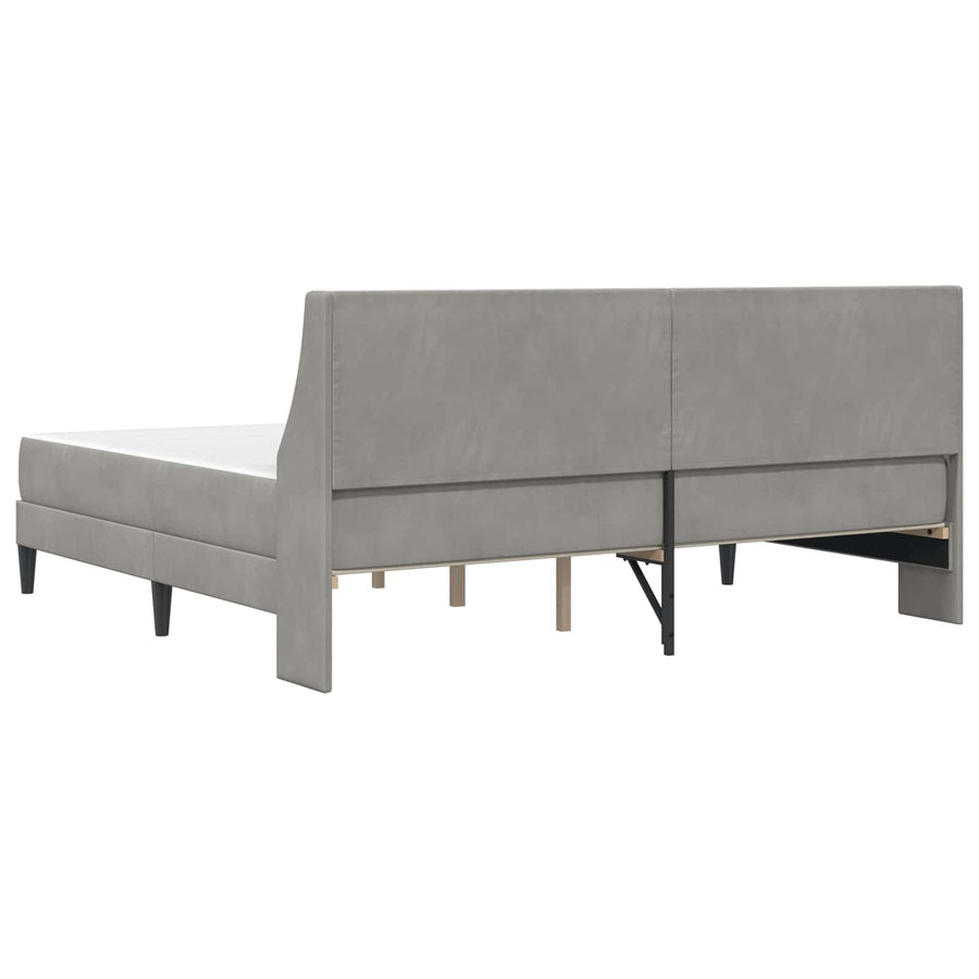 Bedframe met matras Wandgemonteerd 2 pcs Lichtgrijs Fluweel