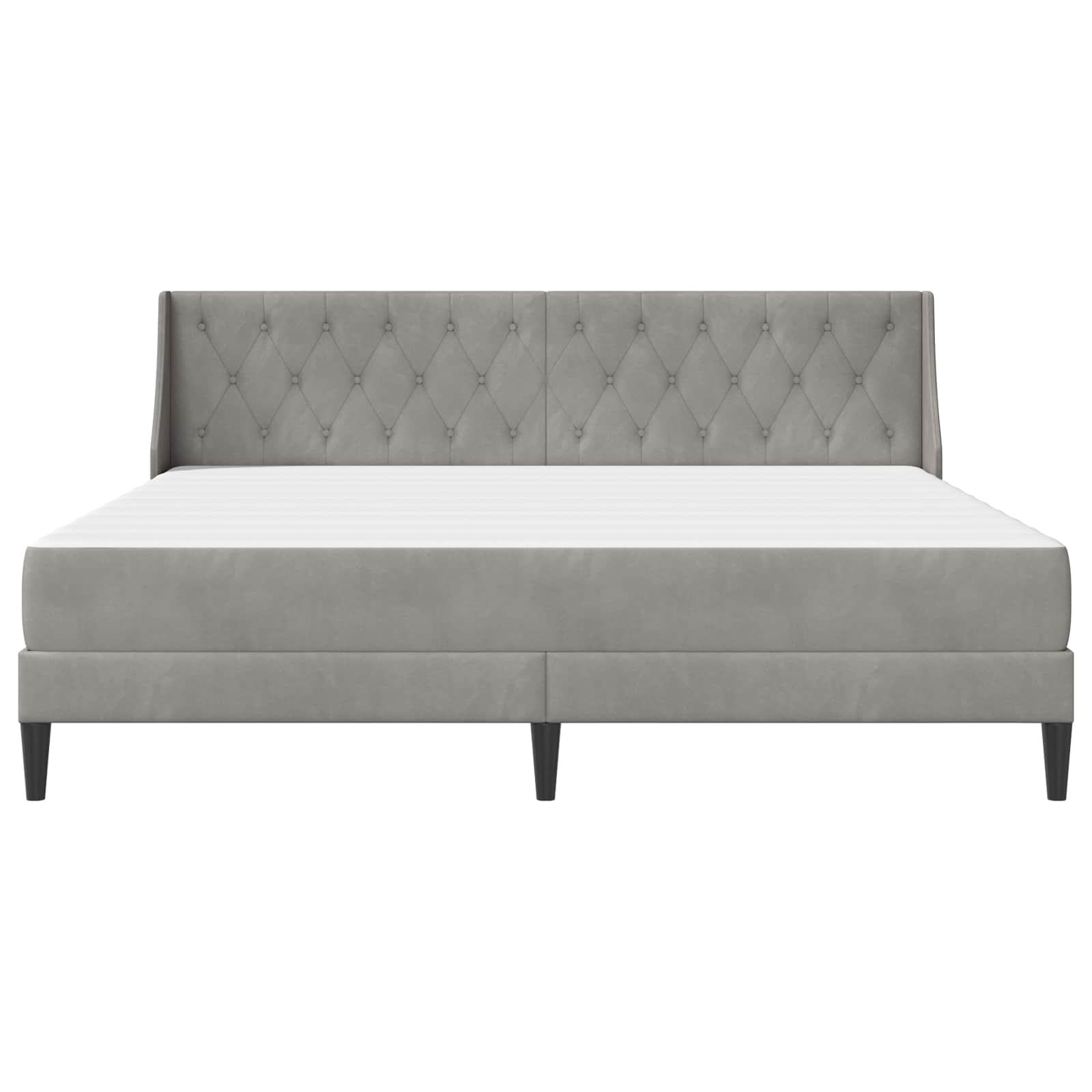 Bedframe met matras Wandgemonteerd 2 pcs Lichtgrijs Fluweel