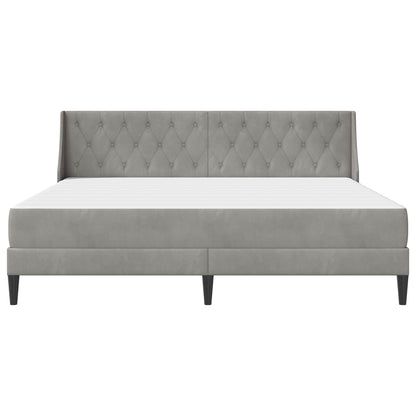 Bedframe met matras Wandgemonteerd 2 pcs Lichtgrijs Fluweel