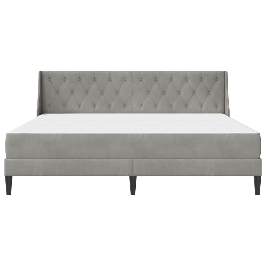 Bedframe met matras Wandgemonteerd 2 pcs Lichtgrijs Fluweel