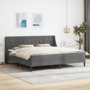 Bedframe 202x204x96 cm donkergrijs fluweel met matras