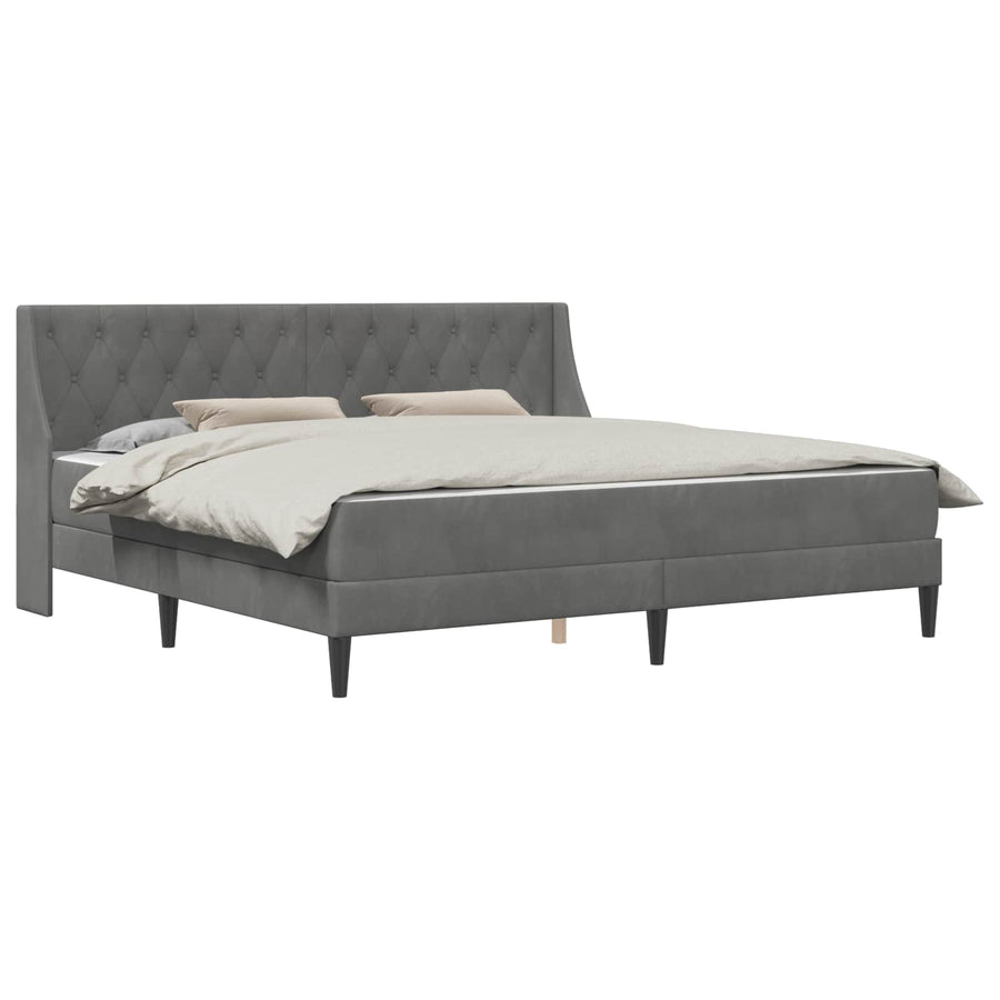 Bedframe met matras Wandgemonteerd 2 pcs Donkergrijs Fluweel