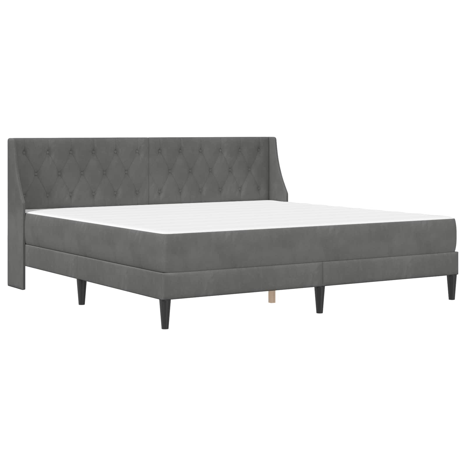 Bedframe met matras Wandgemonteerd 2 pcs Donkergrijs Fluweel