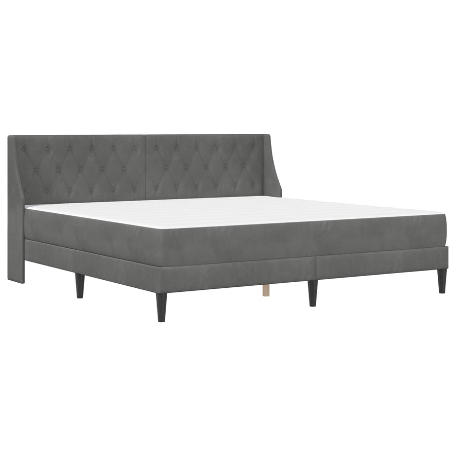 Bedframe met matras Wandgemonteerd 2 pcs Donkergrijs Fluweel