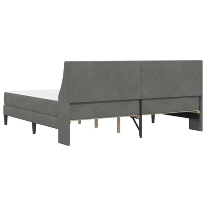 Bedframe met matras Wandgemonteerd 2 pcs Donkergrijs Fluweel