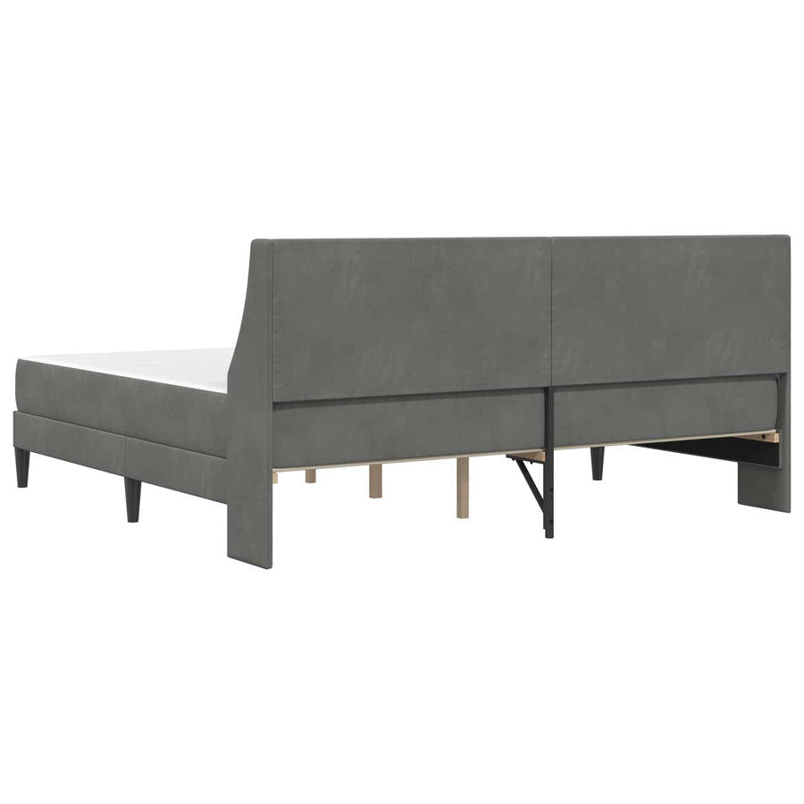 Bedframe met matras Wandgemonteerd 2 pcs Donkergrijs Fluweel