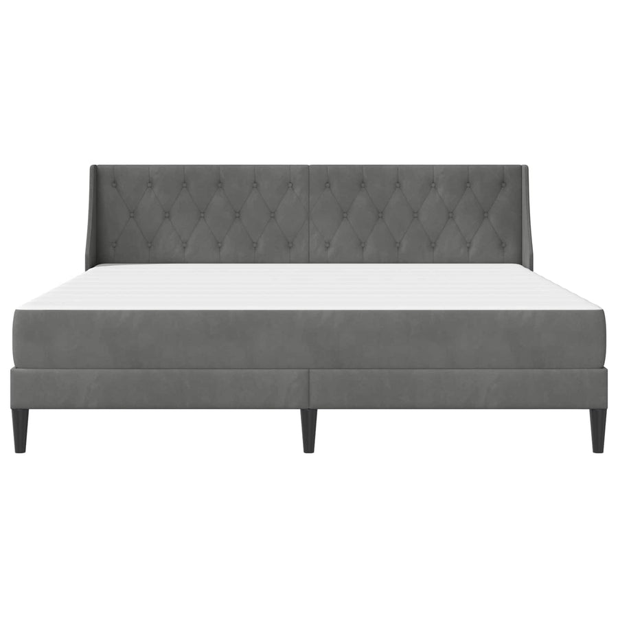 Bedframe met matras Wandgemonteerd 2 pcs Donkergrijs Fluweel