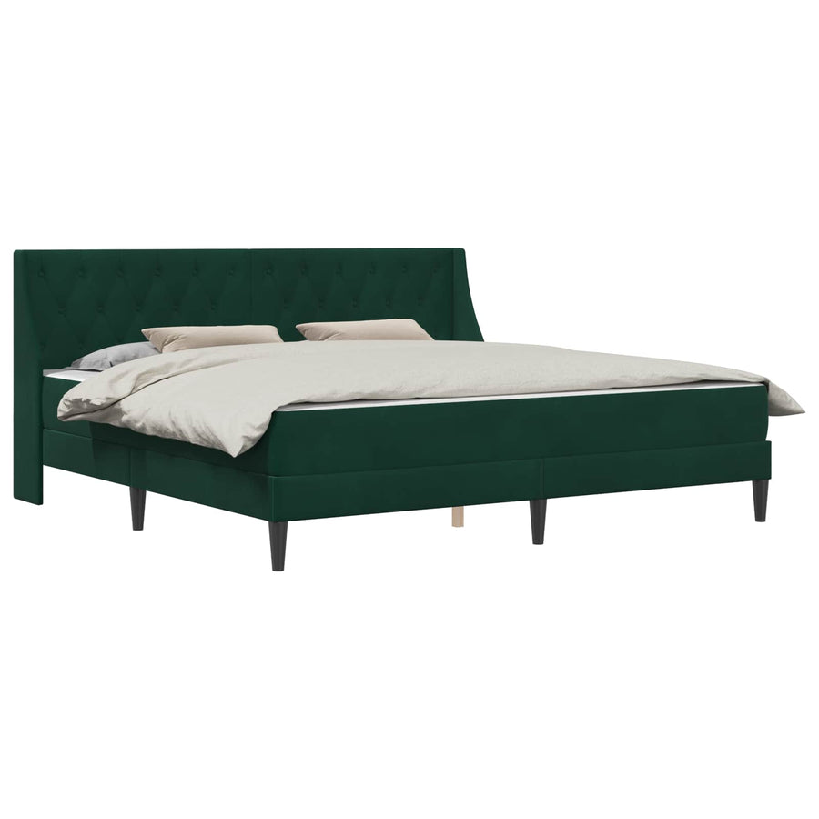Bedframe met matras Wandgemonteerd 2 pcs Donkergroen Fluweel