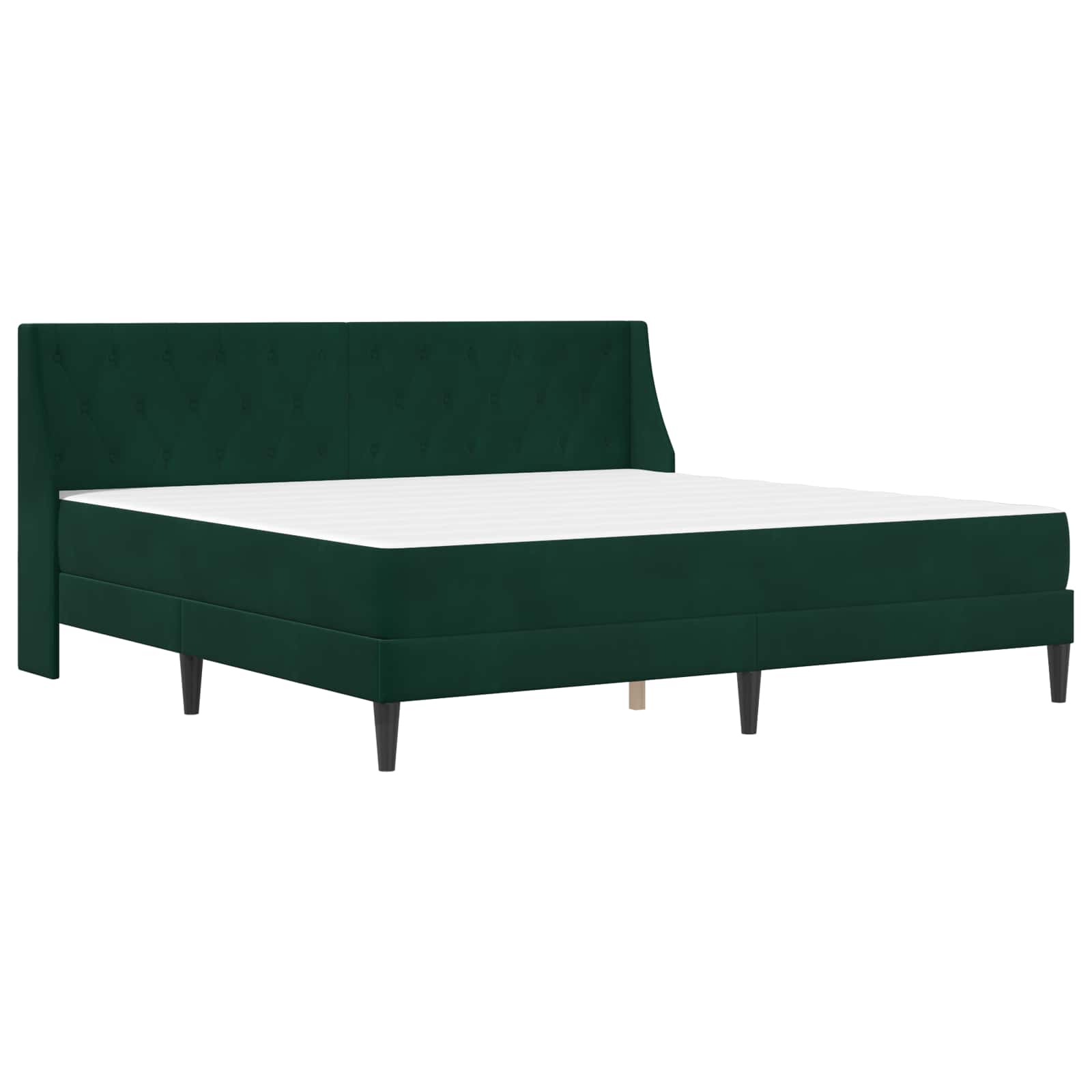 Bedframe met matras Wandgemonteerd 2 pcs Donkergroen Fluweel