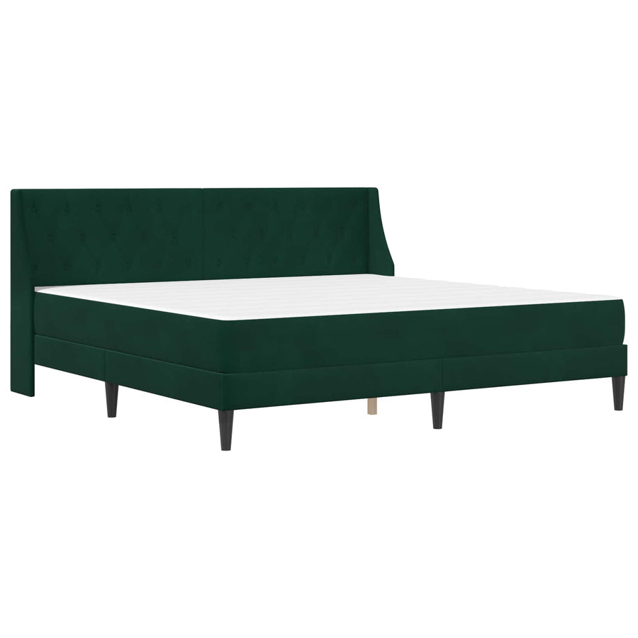 Bedframe met matras Wandgemonteerd 2 pcs Donkergroen Fluweel