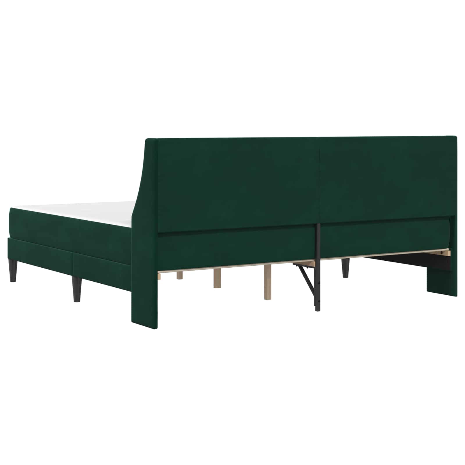 Bedframe met matras Wandgemonteerd 2 pcs Donkergroen Fluweel