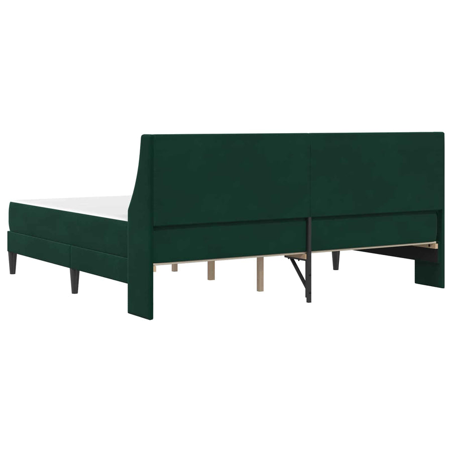 Bedframe met matras Wandgemonteerd 2 pcs Donkergroen Fluweel