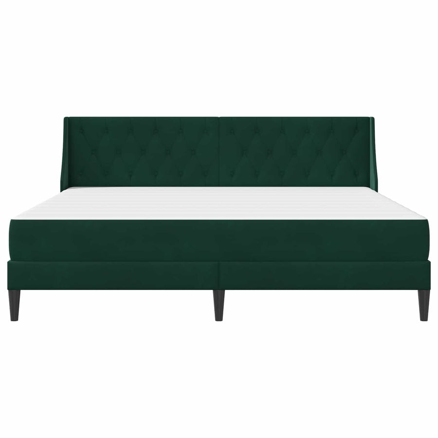 Bedframe met matras Wandgemonteerd 2 pcs Donkergroen Fluweel