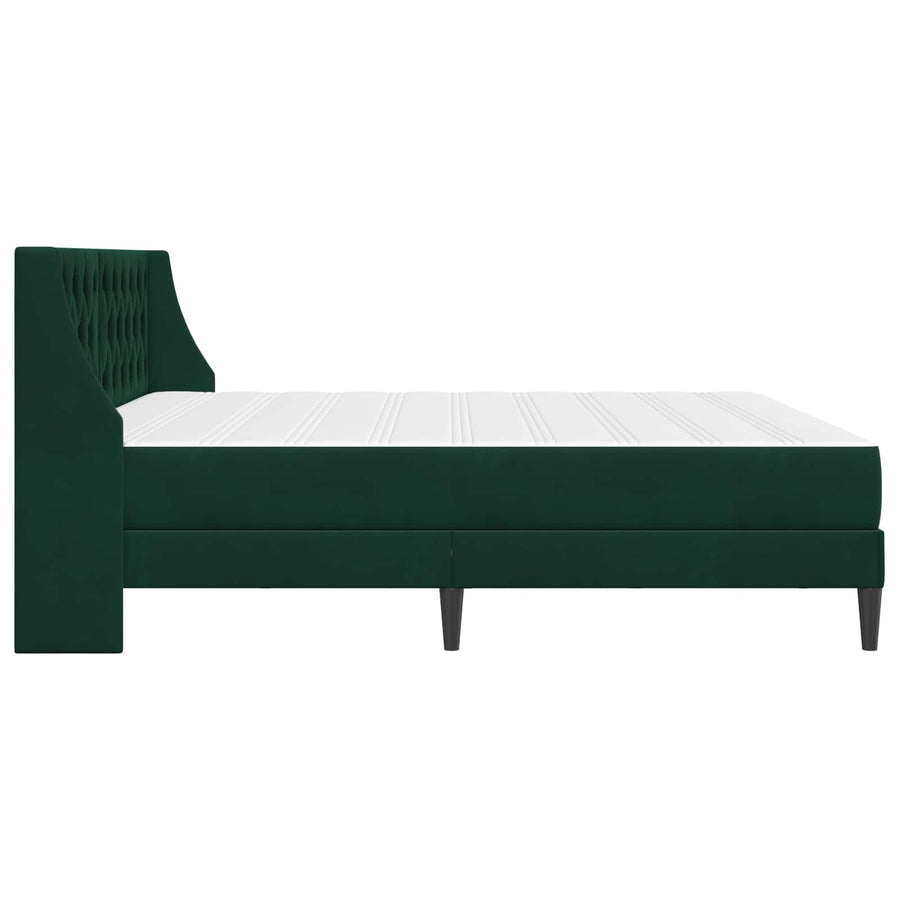 Bedframe met matras Wandgemonteerd 2 pcs Donkergroen Fluweel